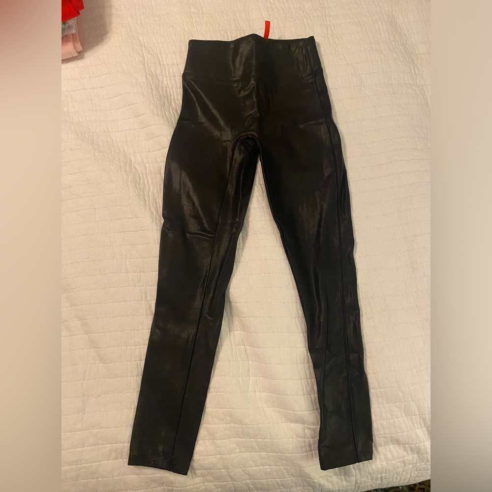 Girls Spanx Faux Leather Leggings - Size S (7/8) - VGUC!
